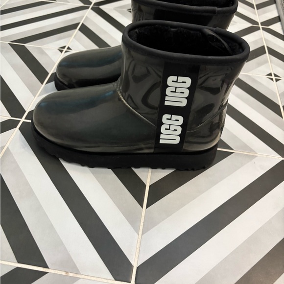 UGG Shoes - UGG Black Glossy Ankle Boots